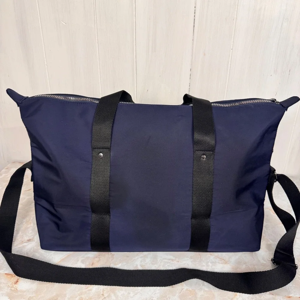 Coach Fragrance Duffel Bag Large Navy Blue Travel Weekend Gym Tote Bag